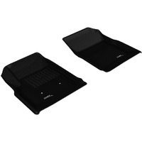 3D MAXpider Front Row Custom Fit All-Weather Floor Mat for Select Chevrolet Colorado Models - Kagu Rubber (Black)