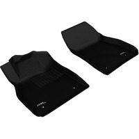 3D MAXpider Front Row Custom Fit All-Weather Floor Mat for Select Chevrolet Malibu Models - Kagu Rubber (Black)