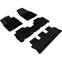 3D MAXpider - L1TY16301509 Toyota Highlander 2014-2019 Custom Fit All-Weather Car Floor Mats Liners, Kagu Series (1st, 2nd & 3rd Row, Black)