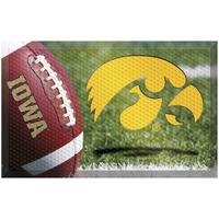 FANMATS 19214 Iowa Hawkeyes Rubber Scraper Door Mat