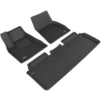 3D MAXpider Custom Fit Kagu Floor Mat (Black) Compatible with Tesla Model S 2012-2014 - Full Set