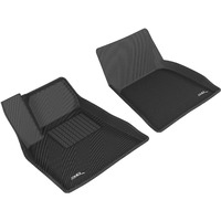 3D MAXpider Custom Fit Kagu Floor Mat (Black) Compatible with Tesla Model S 2012-2014 - Front Row