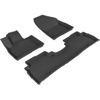 3D MAXpider Custom Fit Kagu Floor Mat (Black) Compatible with Kia Sorento 5-Seat 2016-2020 - Full Set