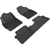 3D MAXpider-L1SC00601509 Complete Set Custom Fit All-Weather Floor Mat for Select Scion iM/Toyota Corolla iM Models - Kagu Rubber (Black)