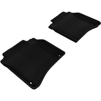 3D MAXpider Second Row Custom Fit All-Weather Floor Mat for Select Mercedes-Benz S-Class (W221L) Models - Kagu Rubber (Black)