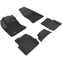 3D MAXpider - L1FA00501509 Complete Set Custom Fit All-Weather Floor Mat for Select Fiat 500X Models - Kagu Rubber (Black)