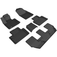 3D MAXpider All-Weather Floor Mats for Volvo XC90 7-Seat 2015-2021 Premium Custom Fit Car Floor Liners, Kagu Series (1st 2nd & 3rd Row, Black)