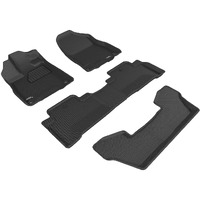 3D MAXpider Acura MDX 2017-2020 (2nd Row Bucket Seat) Custom Fit All-Weather Car Floor Mats Liners, Kagu Series (1st, 2nd & 3rd Row, Black)