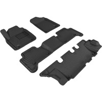 3D MAXpider-L1IN02601509 Complete Set Custom Fit All-Weather Floor Mat for Select Infiniti QX80/QX56 Models - Kagu Rubber (Black)