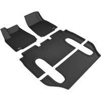 3D MAXpider Custom Fit Kagu Floor Mat (Black) Compatible with Tesla Model X Non-folding 6-Seat 2016-2021 - Full Set