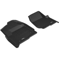 3D MAXpider Front Row Custom Fit All-Weather Floor Mat for Select Ford F-250/350/450 Models - Kagu Rubber (Black)