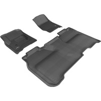 3D MAXpider - L1GM01001509 All-Weather Floor Mats for GMC Sierra 1500 Crew Cab 2014-2018 / 2500 3500 HD Crew Cab 2015-2019 Custom Fit Car Floor Liners, Kagu Series (1st & 2nd Row, Black)