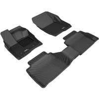 3D MAXpider All-Weather Floor Mats for Ford Fusion 2017 2018 2019 2020 2021 2022 Custom Fit Car Floor Liners, Kagu Series (1st & 2nd Row, Black)