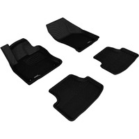 3D MAXpider All-Weather Floor Mats for Volkswagen Golf/Golf Alltrack/Golf GTI/Golf R/Golf Sportwagen 2015-2018 Custom Fit Car Floor Liners, Kagu Series (1st & 2nd Row, Black)