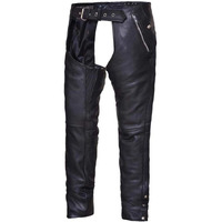 Unisex 4-Pocket Motorcycle Chaps with Snap out lliner,Black,Size - XS