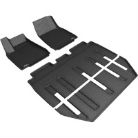 3D MAXpider Custom Fit Kagu Floor Mat (Black) Compatible with Tesla Model X Folding 7-Seat 2017-2021 - Full Set