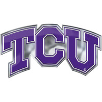 FANMATS 60660 TCU Horned Frogs Heavy Duty Aluminum Embossed Color Emblem, Auto Emblem Decal - Alternate