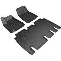 3D MAXpider Custom Fit Kagu Floor Mat (Black) Compatible with Tesla Model X 5-Seat 2016-2021 - Full Set