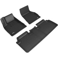 3D MAXpider Custom Fit Kagu Floor Mat (Black) Compatible with Tesla Model S 2015-2019 - Full Set