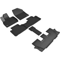 3D MAXpider Custom Fit Kagu Floor Mat (Black) Compatible with Kia Telluride 7-Seat 2020-2025 - Full Set