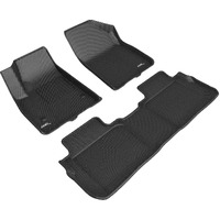 3D MAXpider Custom Fit Kagu Floor Mat (Black) for 2017-2022 GMC Acadia 5-Seats - 1ST Row 2ND Row