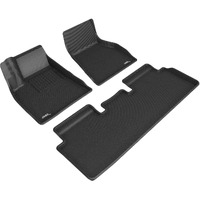 3D MAXpider Custom Fit Kagu Floor Mat (Black) Compatible with Tesla Model S 2020-2021 - Full Set