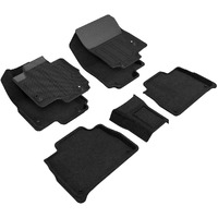 3D MAXpider Hybrid Elegant All-Weather Floor Mats for 5-Seat 2020-2021 Mercedes Benz GLE-Class, Custom Fit Hybrid Elegant Series Floor Liners (1st & 2nd Row, Black)