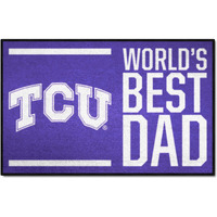 FANMATS 31218 Texas Christian University Starter Mat Accent Rug - 19in. x 30in. | Sports Fan Home Decor Rug and Tailgating Mat World's Best Dad Starter Mat