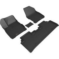 3D MAXpider Custom Fit Kagu Floor Mat (Black) Compatible with Kia EV6 2022-2025 - Full Set