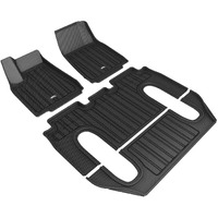 3D MAXpider Custom Fit ELITECT Floor Mat (Black) Compatible with Tesla Model X 6 Seats 2016-2021 - Full Set
