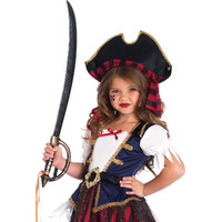 Leg Avenue Enchanted Costumes by Leg Avenue Girl's 2 Pc Caribbean Pirate Costume with Dress and Hat, Multicolor, Medium (Age: 7-10)