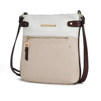 MKF Collection by Mia K. MKF-X696IV-BR Camilla Crossbody Bag44; Ivory & Brown