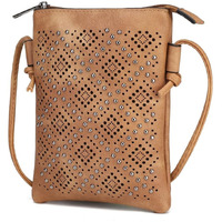 MKF Collection by Mia K. MKF-HG206BG Leysha Crossbody Bag Beige