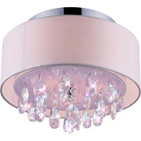 CWI Lighting Dash 3 Light Drum Shade Flush Mount with Chrome Finish Fom