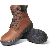 S Fellas by Genuine Grip 6081-7M Mens Poseidon 8 in. Comp Toe Work Boot44; Brown - Size 7