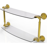 Allied Brass DT-34/24-PB Dottingham Collection 24 Inch Two Tiered Glass Shelf, Polished Brass