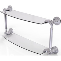 Allied Brass DT-34/18-PC Dottingham Collection 18 Inch Two Tiered Glass Shelf, Polished Chrome