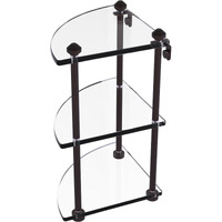 Allied Brass SB-6-ABZ Southbeach Collection Three Tier Corner Glass Shelf, Antique Bronze
