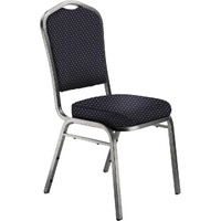 National Public Seating NPS 9300 Series 37" Metal and Fabric Stack Chair in Diamond Navy/Silvervein