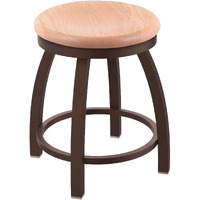 802 Misha 18" Swivel Vanity Stool with Bronze Finish and Natural Oak Seat