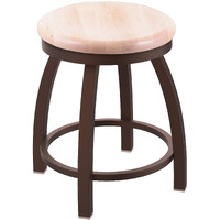 802 Misha 18" Swivel Vanity Stool with Bronze Finish and Natural Maple Seat