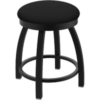802 Misha 18" Swivel Vanity Stool with Black Wrinkle Finish and Black Vinyl Seat