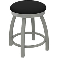 802 Misha 18" Swivel Vanity Stool with Anodized Nickel Finish and Black Vinyl Seat