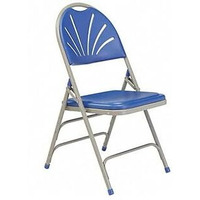 Series 1100 Fan-Back Polyfold Chair [Set of 4] Seat & Back/Frame Combinations: Blue/Gray