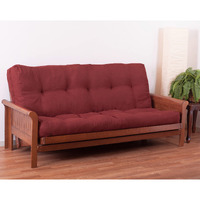 Blazing Needles Vitality 7" Microsuede Futon Mattress, Full, Red Wine