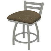 411 Jackie 18" Low Back Swivel Vanity Stool with Anodized Nickel Finish and Graph Cork Seat