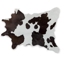 HomeRoots Chocolate & White Calfskin, Microsuede 2' X 3' Chocolate and White Calfskin Area Rug