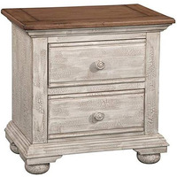 American Woodcrafters Cottage Traditions Crackled White Two Drawer Nightstand