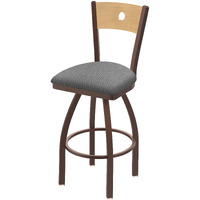 830 Voltaire 25" Swivel Counter Stool with Bronze Finish, Natural Back and Graph Alpine Seat
