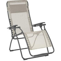HomeRoots Frame: Powder Coated Finish (100% Polyester Powder Zero Gravity Recliner - Basalt Steel Frame - Seigle Fabric